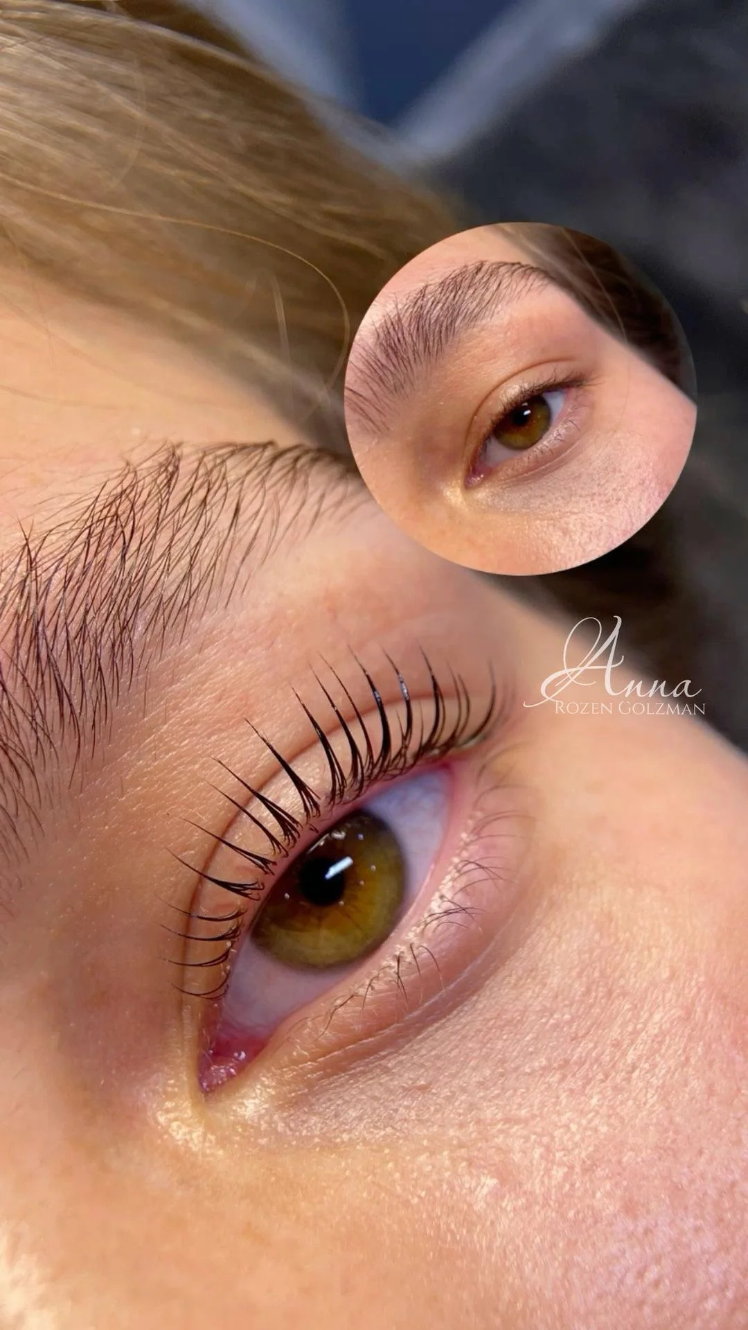 Professional lash and brow lamination by Anna Rozen Golzman - example 2